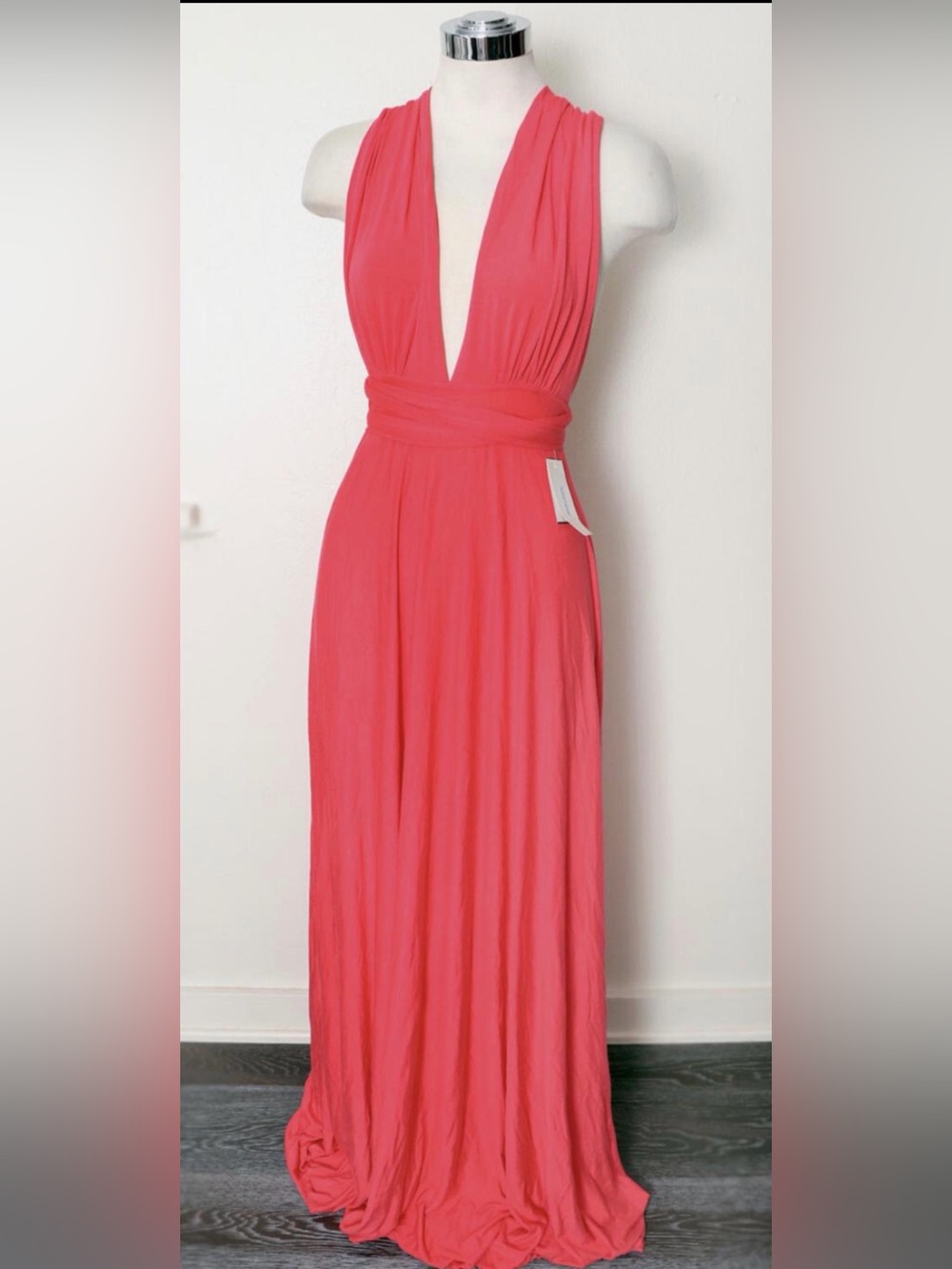 NWT Y2K Vintage Rachel Pally Convertible Halter Dress in Hibiscus 🌺 Pink, XS